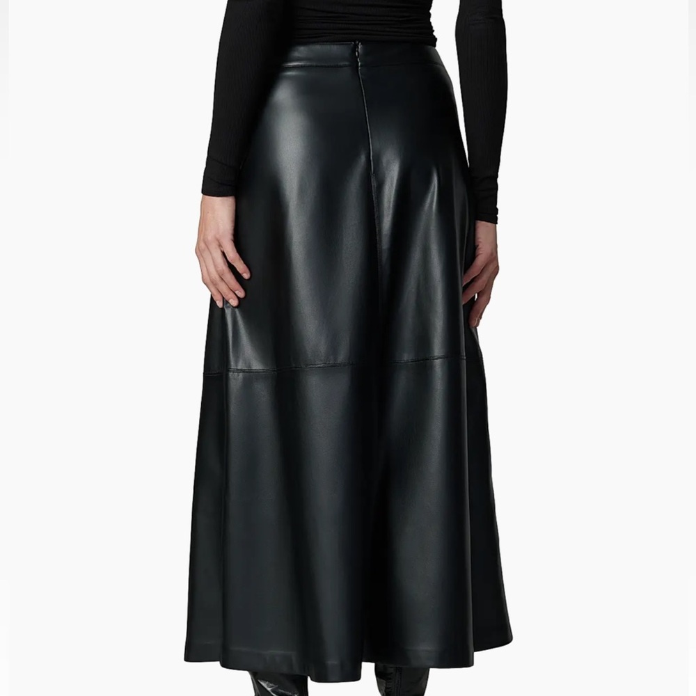 JOE’S JEANS BLACK TAVI VEGAN LEATHER SKIRT - Picture 3 of 7